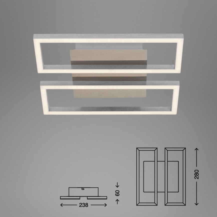 Briloner 3107-012 - Iluminação de teto LED com regulação FRAME 2xLED/7,25W/230V
