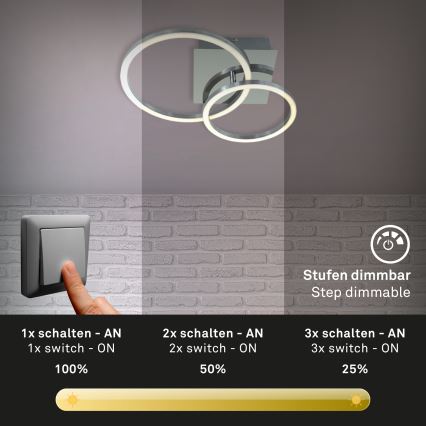 Briloner 3110-018 - Iluminação de teto LED com regulação FRAMES LED/16W/230V