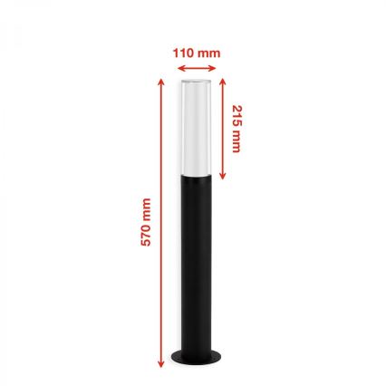 Briloner 311405TF - Candeeiro exterior LED LED/8W/230V IP44 4000K 57 cm preto