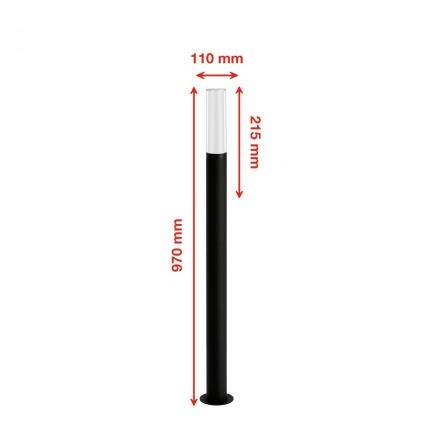 Briloner 311505TF - Candeeiro exterior LED LED/8W/230V IP44 4000K 97 cm preto