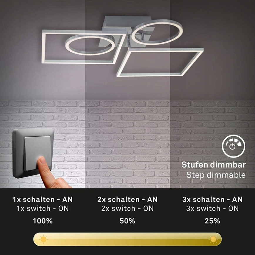 Briloner 3135-018 - Iluminação de teto LED com regulação FRAME LED/43,8W/230V 3000K