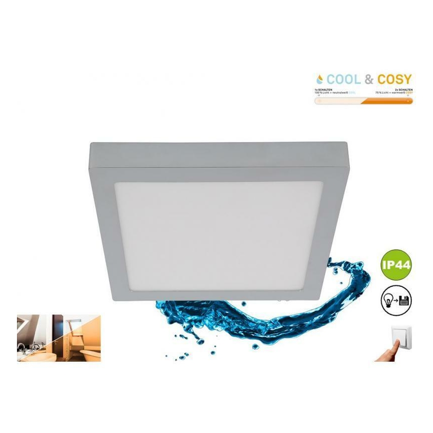 Briloner 3142-018 - Iluminação de teto para casa de banho LED COOL&COSY LED/21W/230V 2700/4000K IP44