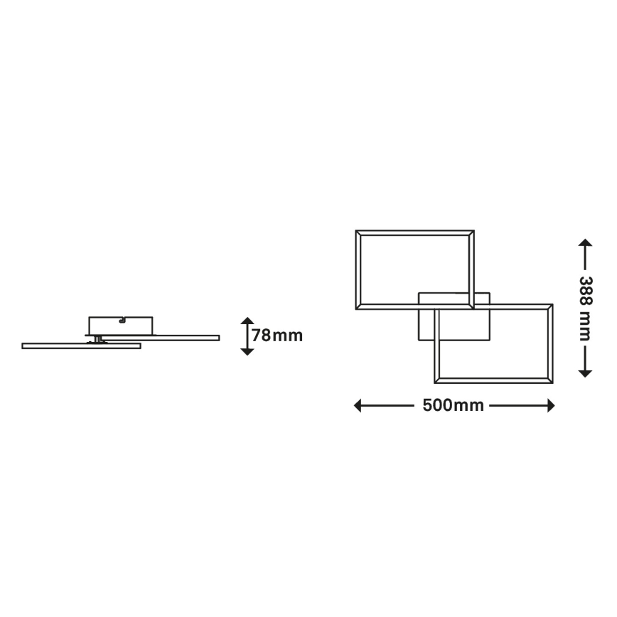 Briloner 3149-018 - Candelabro montado à superfície LED com regulação FRAME 2xLED/15W/230V + controlo remoto