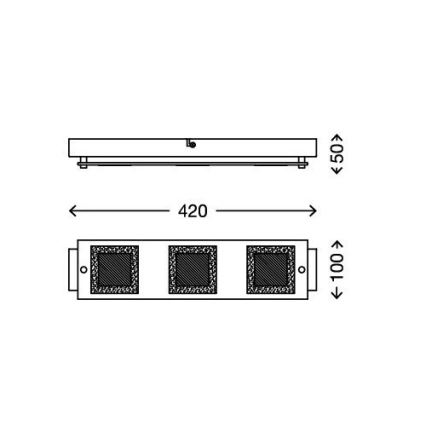 Briloner 3153-038 - Luz de teto LED PLAZA 3xLED/5W/230V