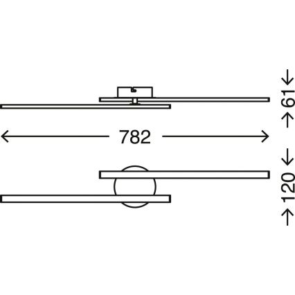 Briloner 3163-029 - Candelabro integrado LED GO 2xLED/9W/230V