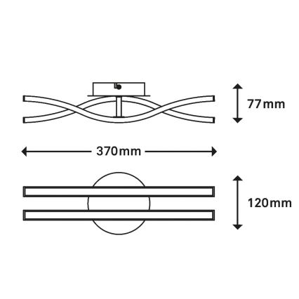 Briloner 3194-029 - Candelabro montado à superfície LED GO 2xLED/6W/230V