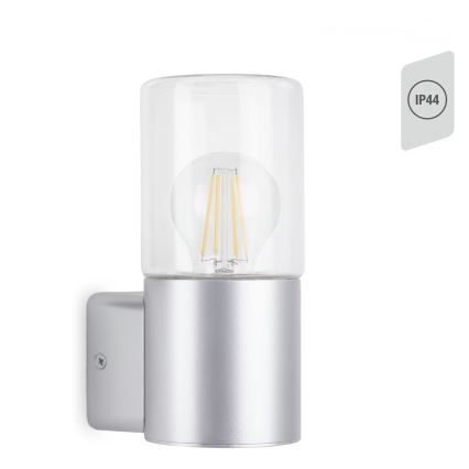 Briloner 320504TF - Iluminação de parede exterior 1xE27/12W/230V IP44 prateado