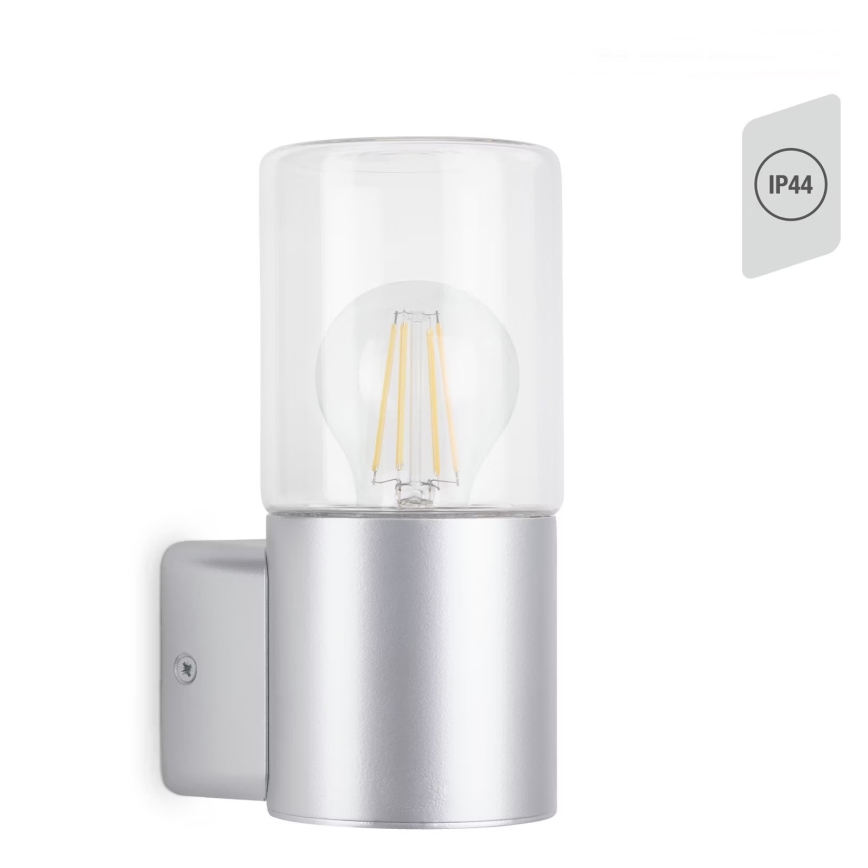 Briloner 320504TF - Iluminação de parede exterior 1xE27/12W/230V IP44 prateado