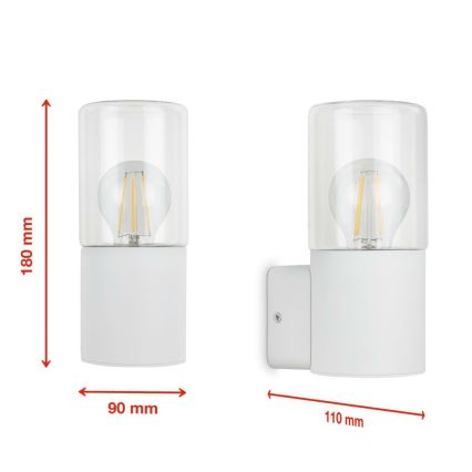 Briloner 320506TF - Iluminação de parede exterior 1xE27/12W/230V IP44 branco