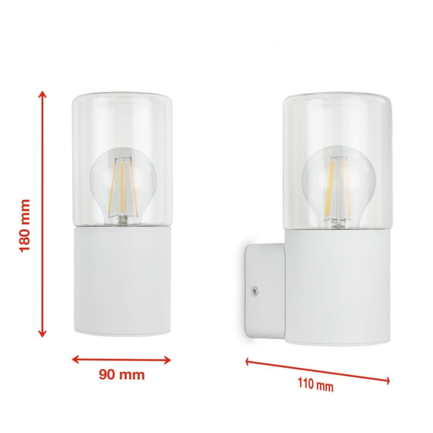 Briloner 320506TF - Iluminação de parede exterior 1xE27/12W/230V IP44 branco