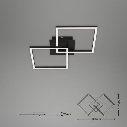 Briloner 3210-015 - Iluminação de teto LED com regulação FRAME 2xLED/11W/230V preto