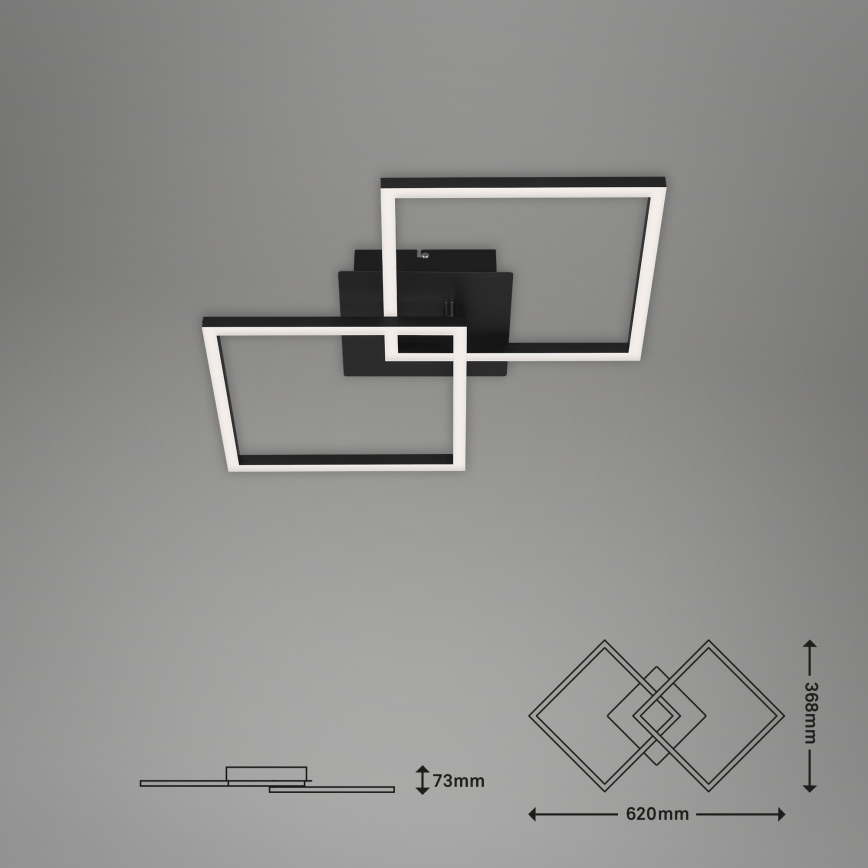 Briloner 3210-015 - Iluminação de teto LED com regulação FRAME 2xLED/11W/230V preto