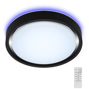 Briloner 3227-015 - Iluminação de teto LED RGB com regulação com sensor TALENA LED/24W/230V preto + controlo remoto