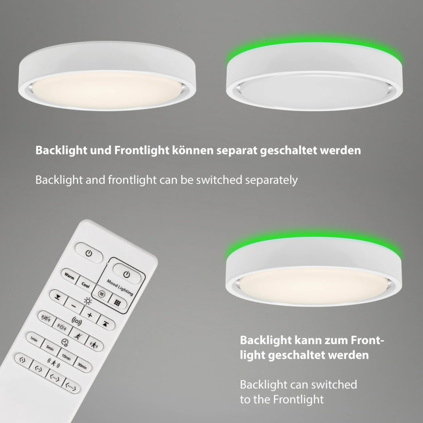 Briloner 3227-016 - LED RGB Iluminação com regulação com sensor TALENA LED/24W/230V branco + controlo remoto