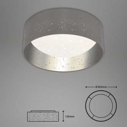Briloner 3482014 - Iluminação de teto LED MAILA STARRY LED/12W/230V cinzento/prateado
