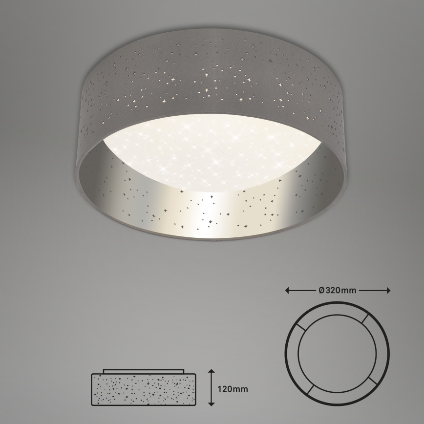 Briloner 3482014 - Iluminação de teto LED MAILA STARRY LED/12W/230V cinzento/prateado