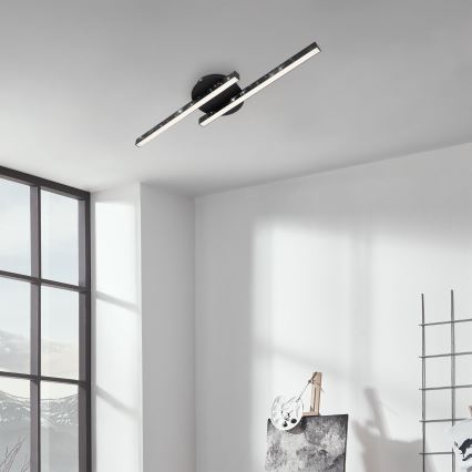 Briloner 3517-025 - Candelabro integrado LED REY 2xLED/6W/230V preto