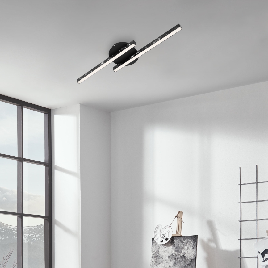 Briloner 3517-025 - Candelabro integrado LED REY 2xLED/6W/230V preto
