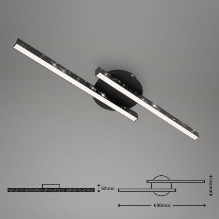 Briloner 3517-025 - Candelabro integrado LED REY 2xLED/6W/230V preto