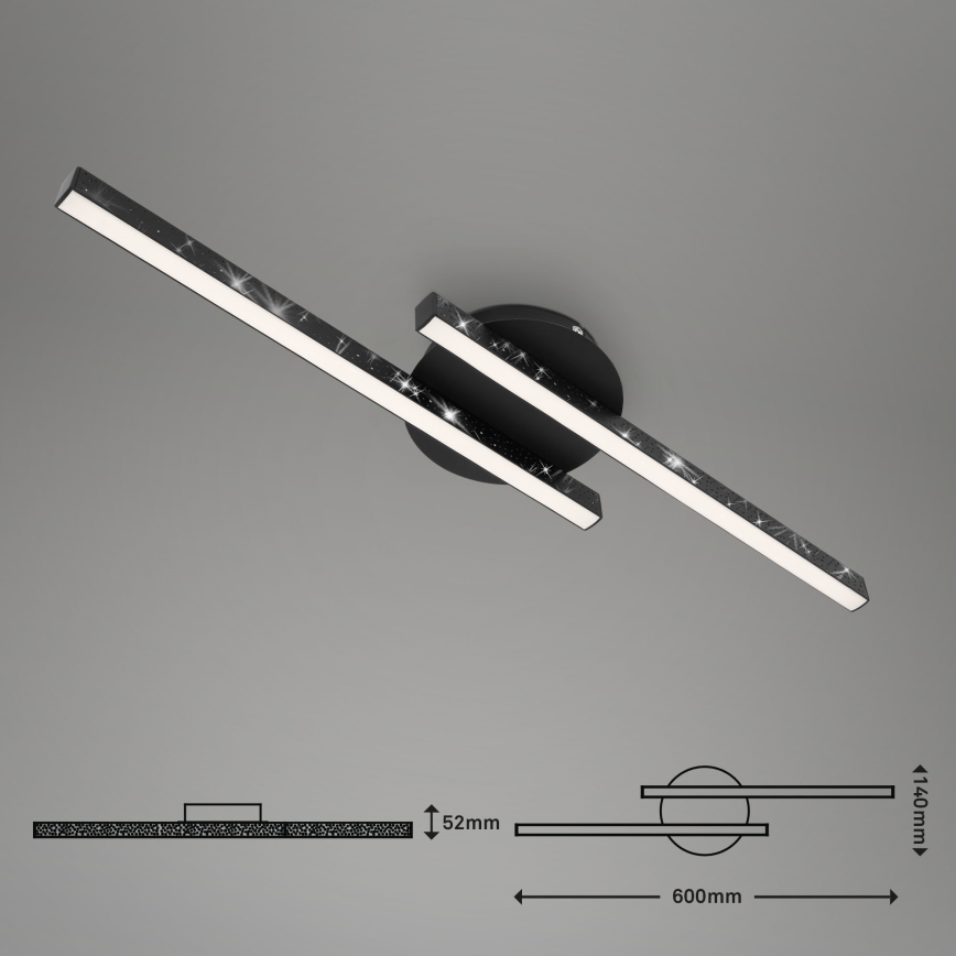 Briloner 3517-025 - Candelabro integrado LED REY 2xLED/6W/230V preto