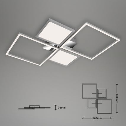 Briloner 3530-018 - Candelabro integrado LED com regulação FRAME LED/40W/230V 3000-6500K + controlo remoto