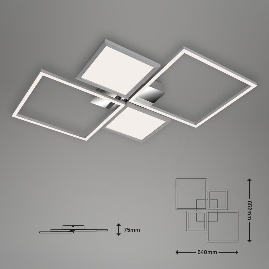 Briloner 3530-018 - Candelabro integrado LED com regulação FRAME LED/40W/230V 3000-6500K + controlo remoto