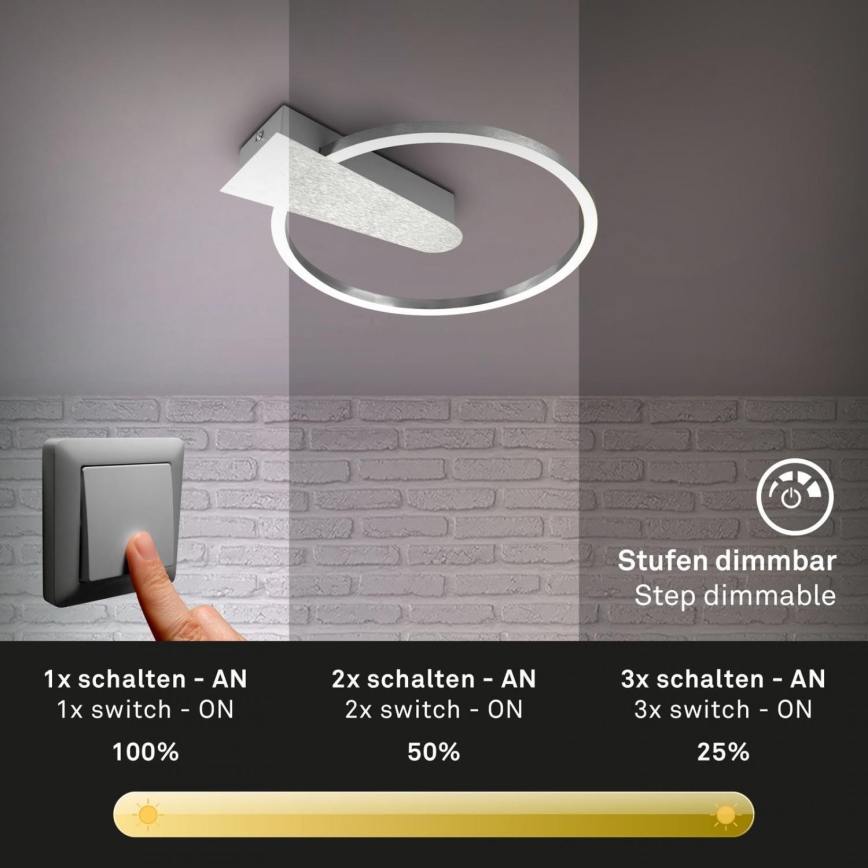 Briloner 3542-018 - Iluminação de teto LED com regulação NICO LED/12W/230V cromado mate