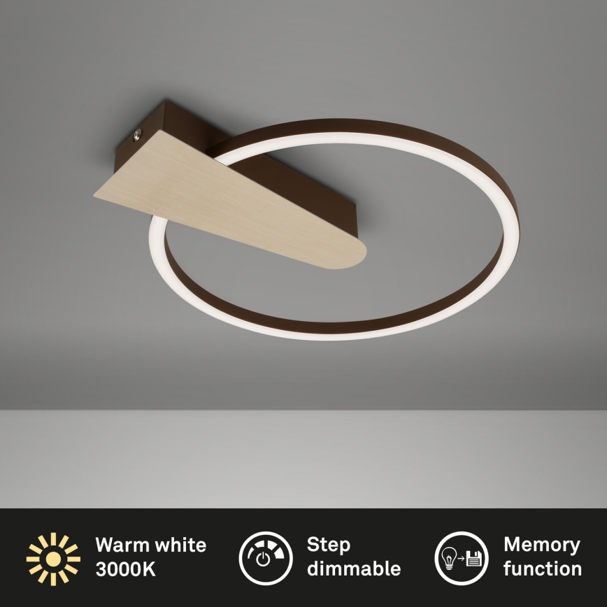 Briloner 3542017 - Iluminação de teto LED com regulação NICO LED/12W/230V dourado