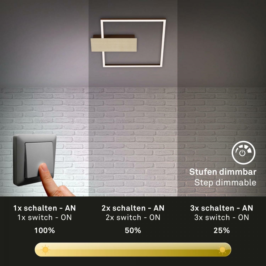 Briloner 3544-017 - Iluminação de teto LED com regulação NICO LED/12W/230V dourado