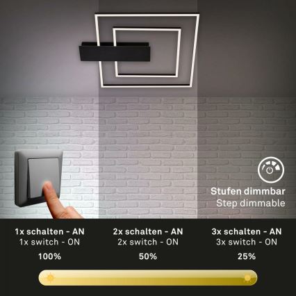 Briloner 3545-015 - Iluminação de teto LED com regulação NICO LED/25W/230V preto