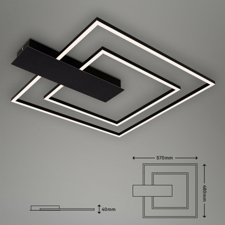 Briloner 3545-015 - Iluminação de teto LED com regulação NICO LED/25W/230V preto