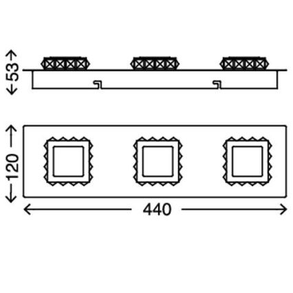 Briloner 3549-038 - Iluminação embutida de teto LED NOBLE 3xLED/5W/230V