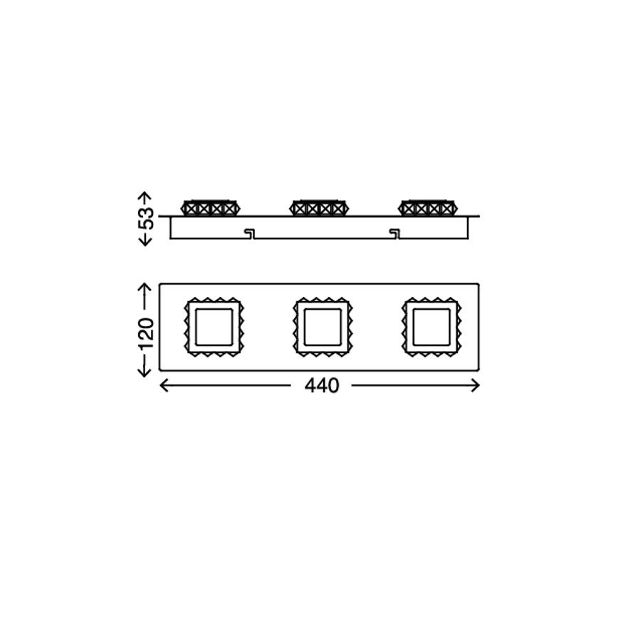 Briloner 3549-038 - Iluminação embutida de teto LED NOBLE 3xLED/5W/230V
