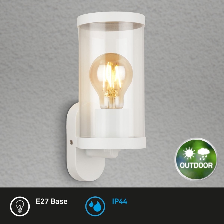 Briloner 3600-016 - Iluminação de parede exterior KAIRO 1xE27/12W/230V IP44 branco