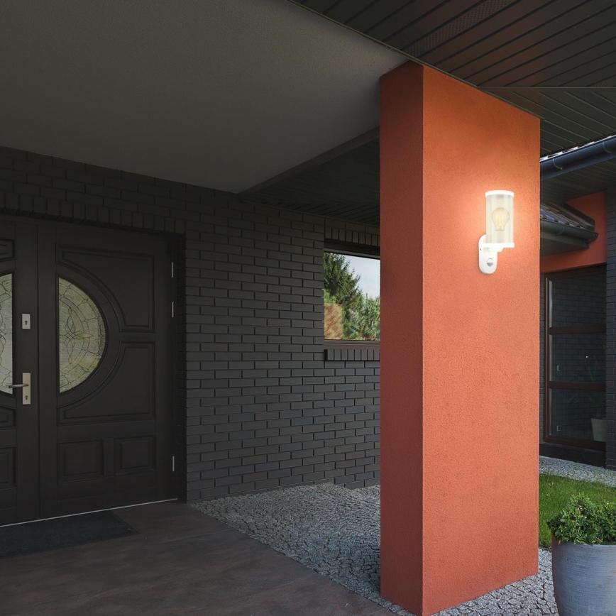Briloner 3628-016 - Iluminação de parede exterior com sensor KAIRO 1xE27/12W/230V IP44 branco