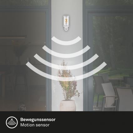 Briloner 3628-016 - Iluminação de parede exterior com sensor KAIRO 1xE27/12W/230V IP44 branco