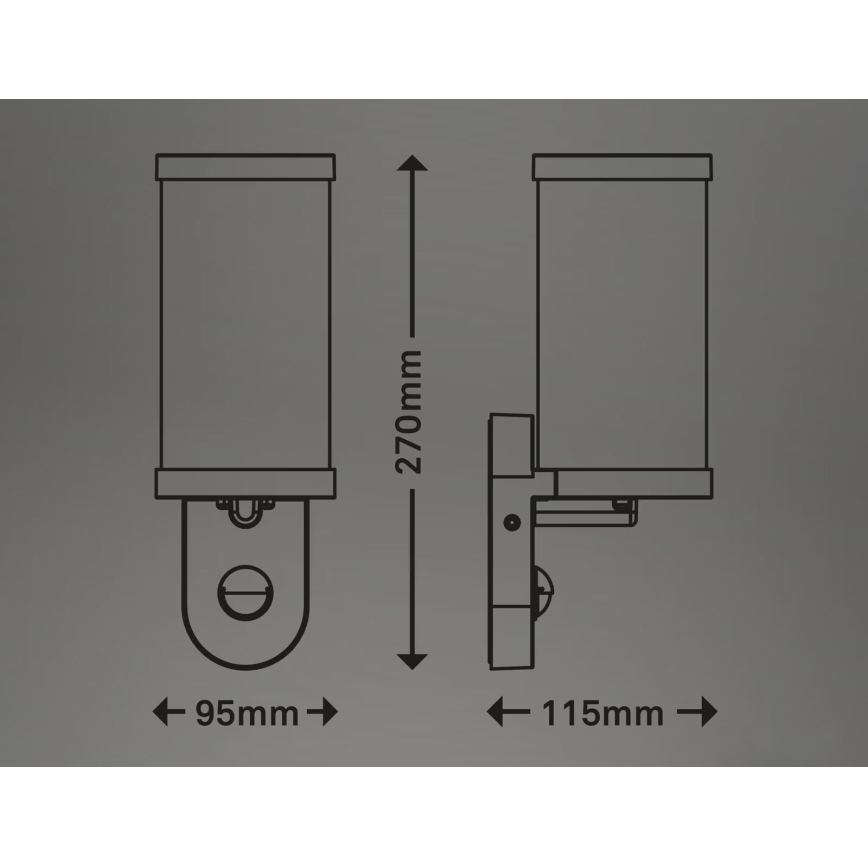 Briloner 3628-016 - Iluminação de parede exterior com sensor KAIRO 1xE27/12W/230V IP44 branco