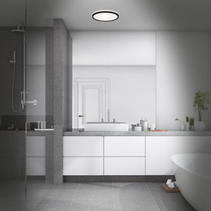 Briloner 3642-415 - Iluminação de teto de casa de banho LED SLIM LED/19W/230V diâmetro 29 cm IP44 preto