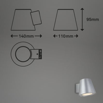 Briloner 3645-014 - Iluminação de parede exterior LED NEAPEL 1xGU10/4,9W/230V IP44