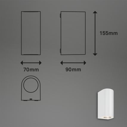 Briloner 3648-026 - Iluminação de parede exterior LED UP&DOWN 2xGU10/4,7W/230V IP44