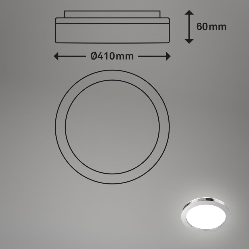 Briloner 3673-018 - Iluminação de teto para casa de banho LED SPLASH LED/28W/230V diâmetro 41 cm