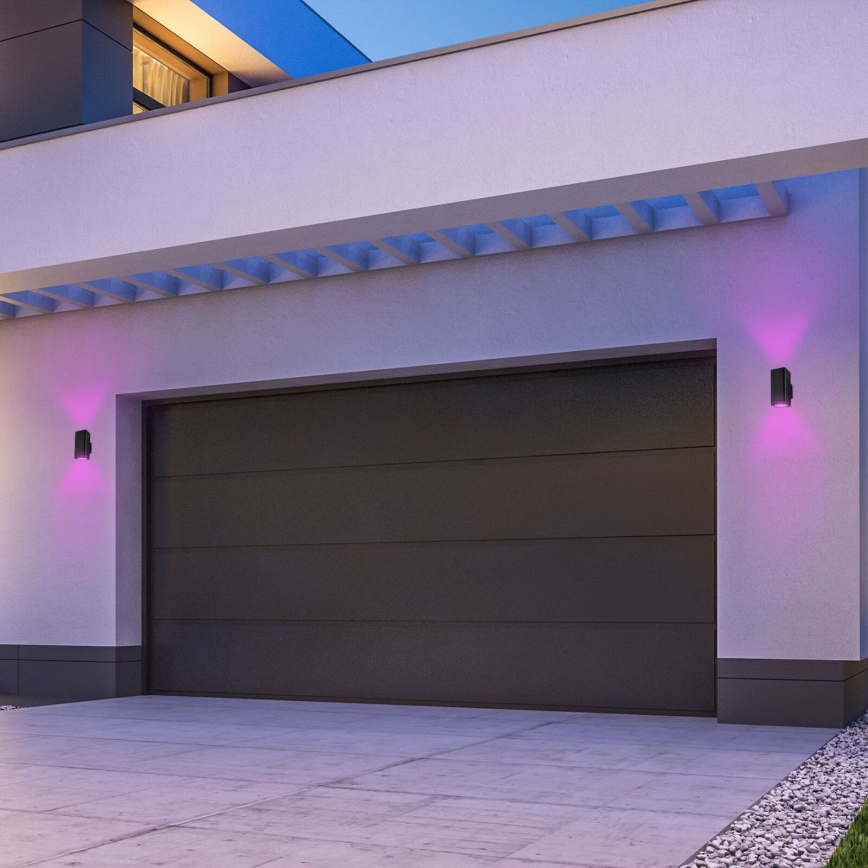 Briloner 3675-025 - Iluminação de parede exterior LED RGBW com regulação 2xLED/8,5W/230V 3000-6500K Wi-Fi Tuya IP44 preto