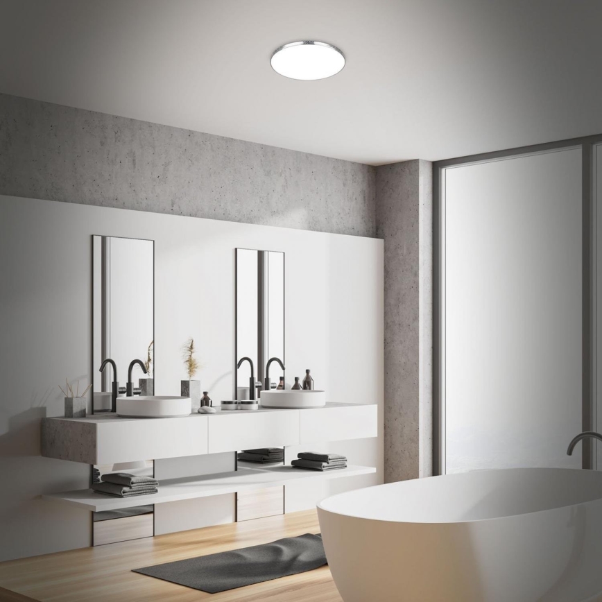 Briloner 3679-018 - Iluminação de teto LED RGB para casa de banho com regulação MAGA LED/18,5W/230V 3000-6500K diâmetro 35,5 cm + comando
