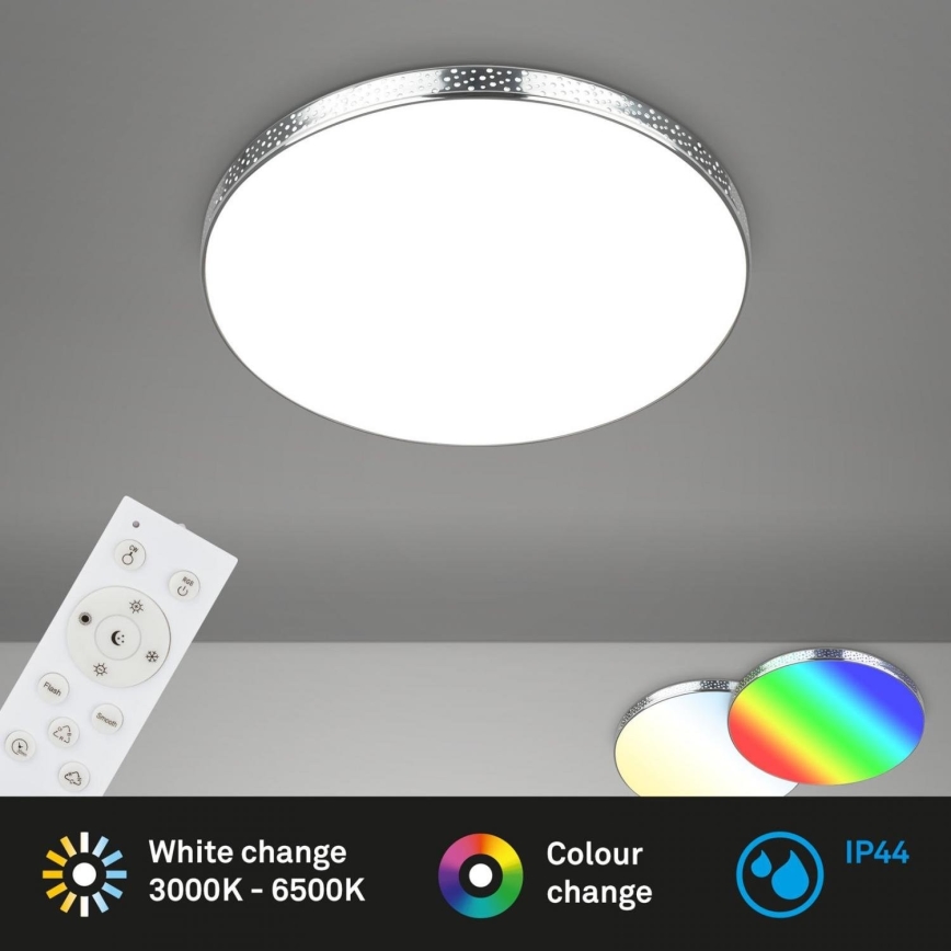 Briloner 3679-018 - Iluminação de teto LED RGB para casa de banho com regulação MAGA LED/18,5W/230V 3000-6500K diâmetro 35,5 cm + comando