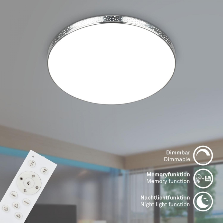 Briloner 3679-018 - Iluminação de teto LED RGB para casa de banho com regulação MAGA LED/18,5W/230V 3000-6500K diâmetro 35,5 cm + comando
