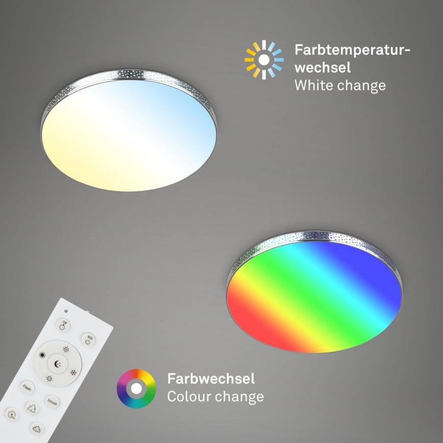 Briloner 3679-018 - Iluminação de teto LED RGB para casa de banho com regulação MAGA LED/18,5W/230V 3000-6500K diâmetro 35,5 cm + comando