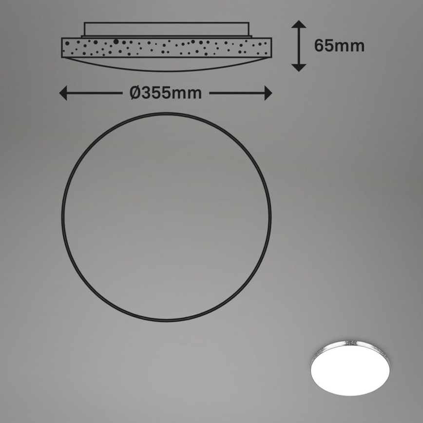 Briloner 3679-018 - Iluminação de teto LED RGB para casa de banho com regulação MAGA LED/18,5W/230V 3000-6500K diâmetro 35,5 cm + comando