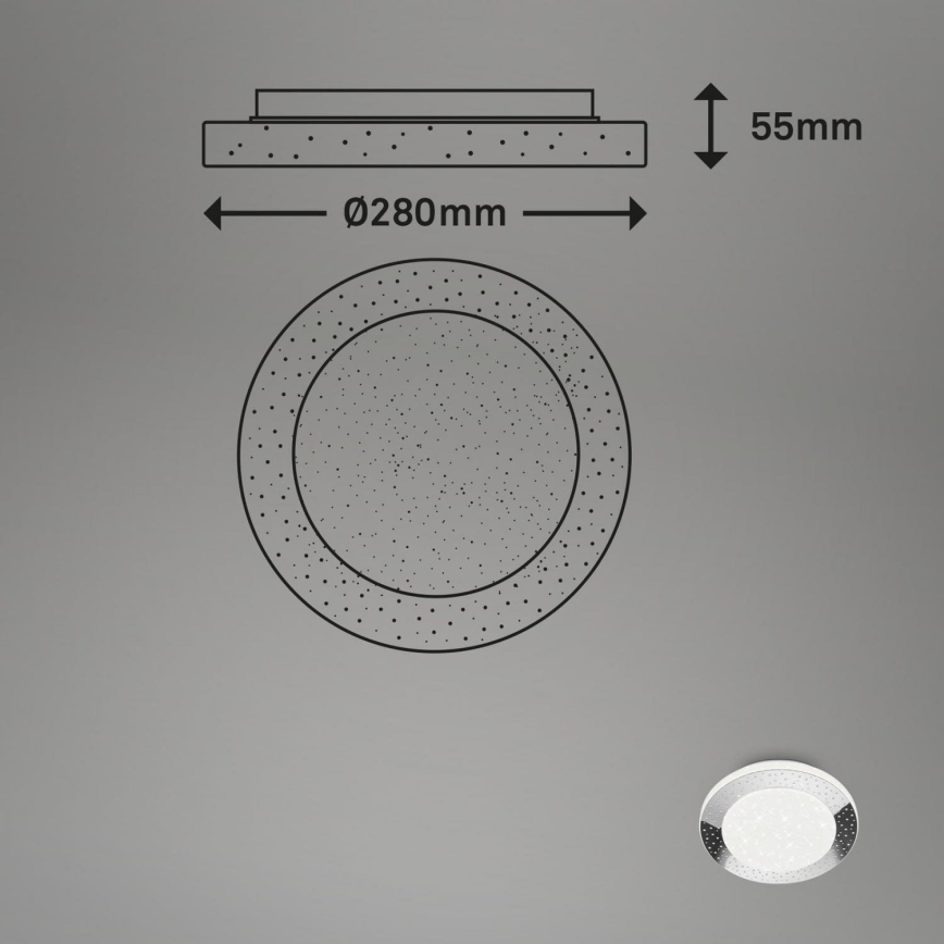 Briloner 3693-018 - Iluminação de teto para casa de banho LED LED/15W/230V IP44 4000K diâmetro 28 cm