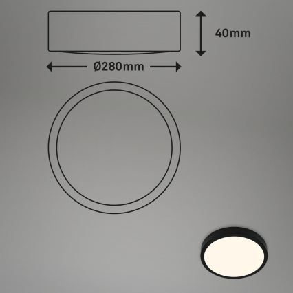 Briloner 3700-015 - Iluminação de teto LED RUNA LED/16W/230V 3000K diâmetro 28 cm preto