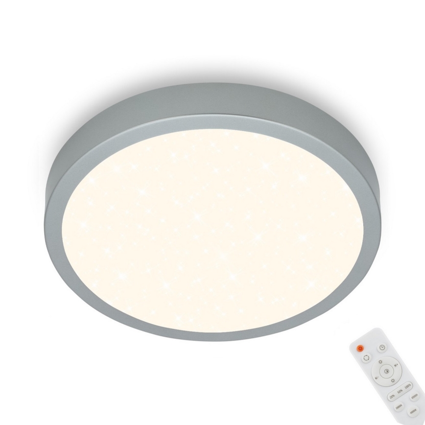 Briloner 3701-014 - Iluminação de teto LED com regulação RUNA LED/18W/230V 2700-6500K prateado + controlo remoto